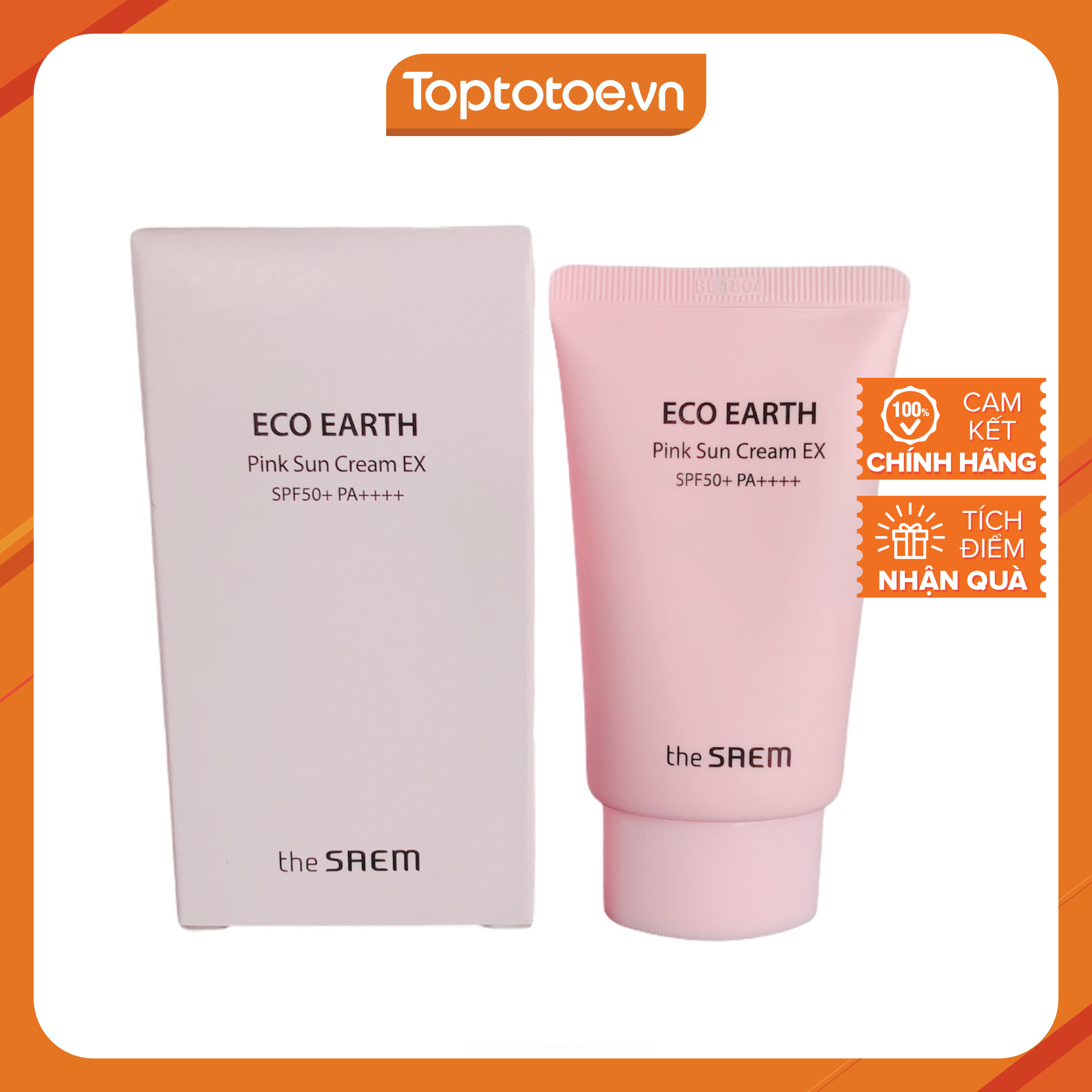 Kem chống nắng The Saem Eco Earth Power Pink Sun Cream (50g)