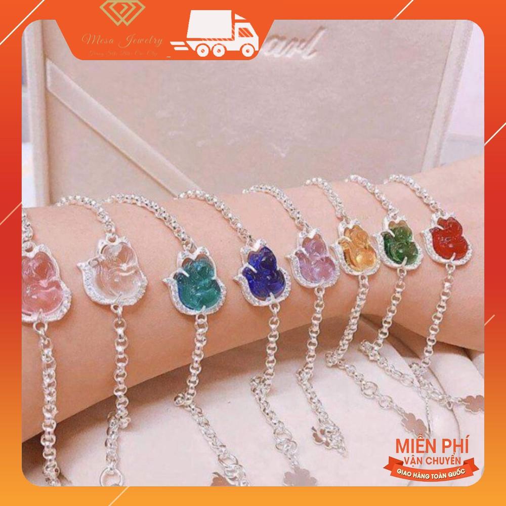 Lắc tay hồ ly dây xích bạc ta