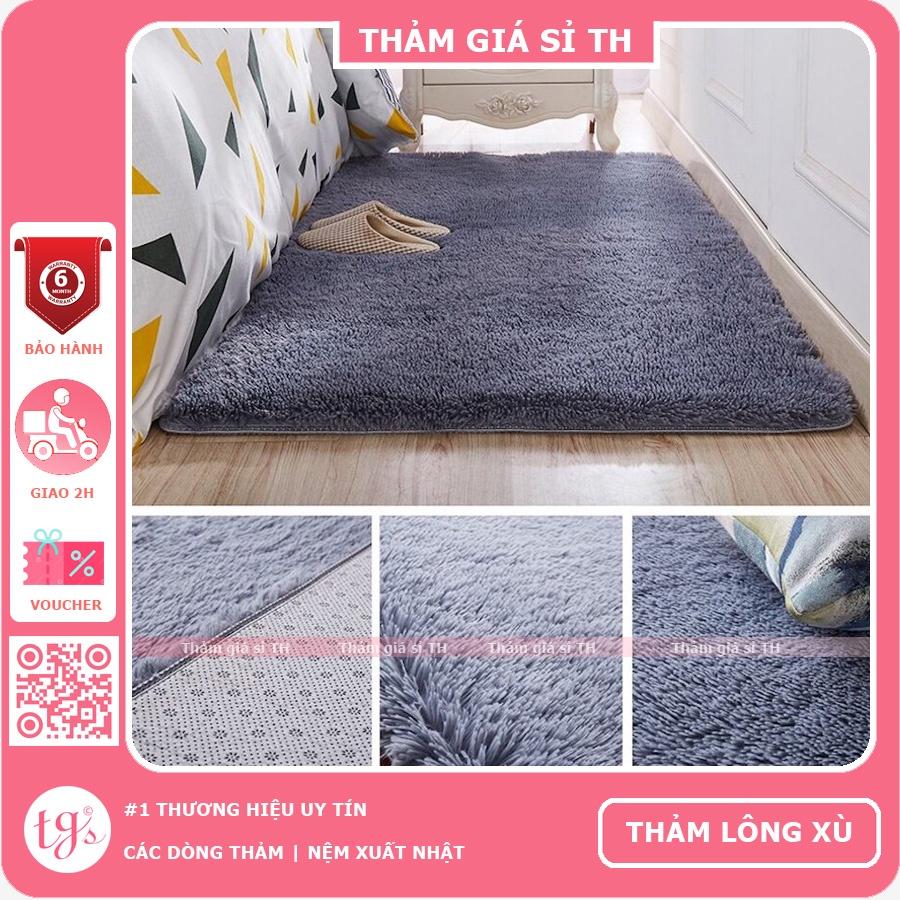 Thảm Lông Xù Màu Xám Bạc | 160x200cm | Thảm Trang Trí Phòng Khách - Phòng Ngủ - Thảm Trải Sofa - Thảm Dành Cho Bé