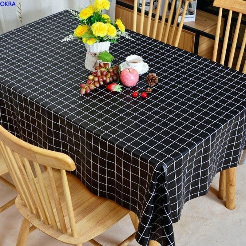 Khăn Trải Bàn Bằng Nhựa PVC Chống Thấm Nước/Dầu/Bụi Bẩn Tiện Dụng