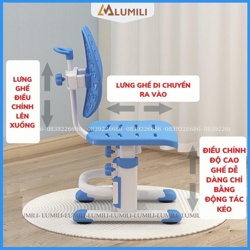 bàn học có giá sách cho bé Lumili R9 Premium chống gù chống cận, bàn học kèm kệ sách cho bé, phù hợp cho học sinh