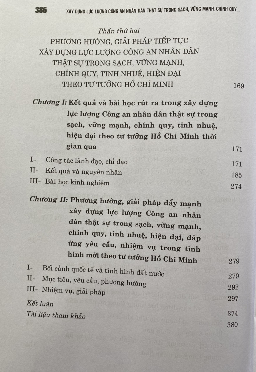 Xây dựng lực lượng Công an nhân dân thật sự trong sạch, vững mạnh,chính quy, tinh nhuệ, hiện đại, đáp ứng yêu cầu, nhiệm vụ trong tình hình mới theo tư tưởng Hồ Chí Minh (Sách chuyên khảo)