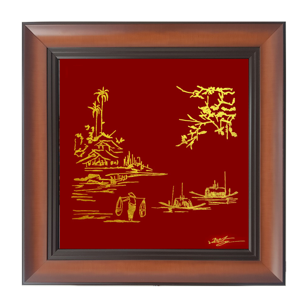 Tranh vàng trang trí sang trọng (Kt 50x50cm)