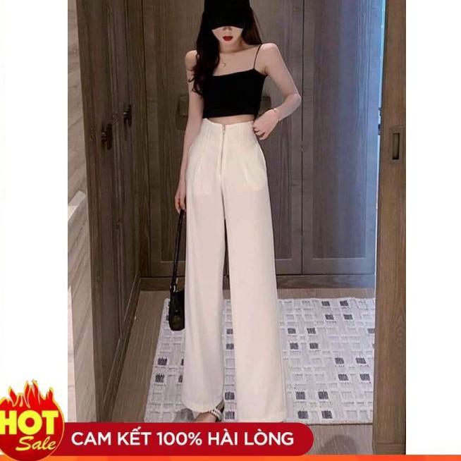 Quần ống rộng Quần culottes nữ lưng cao mặc đi làm đi học đi chơi che bụng ba màu mẫu mới