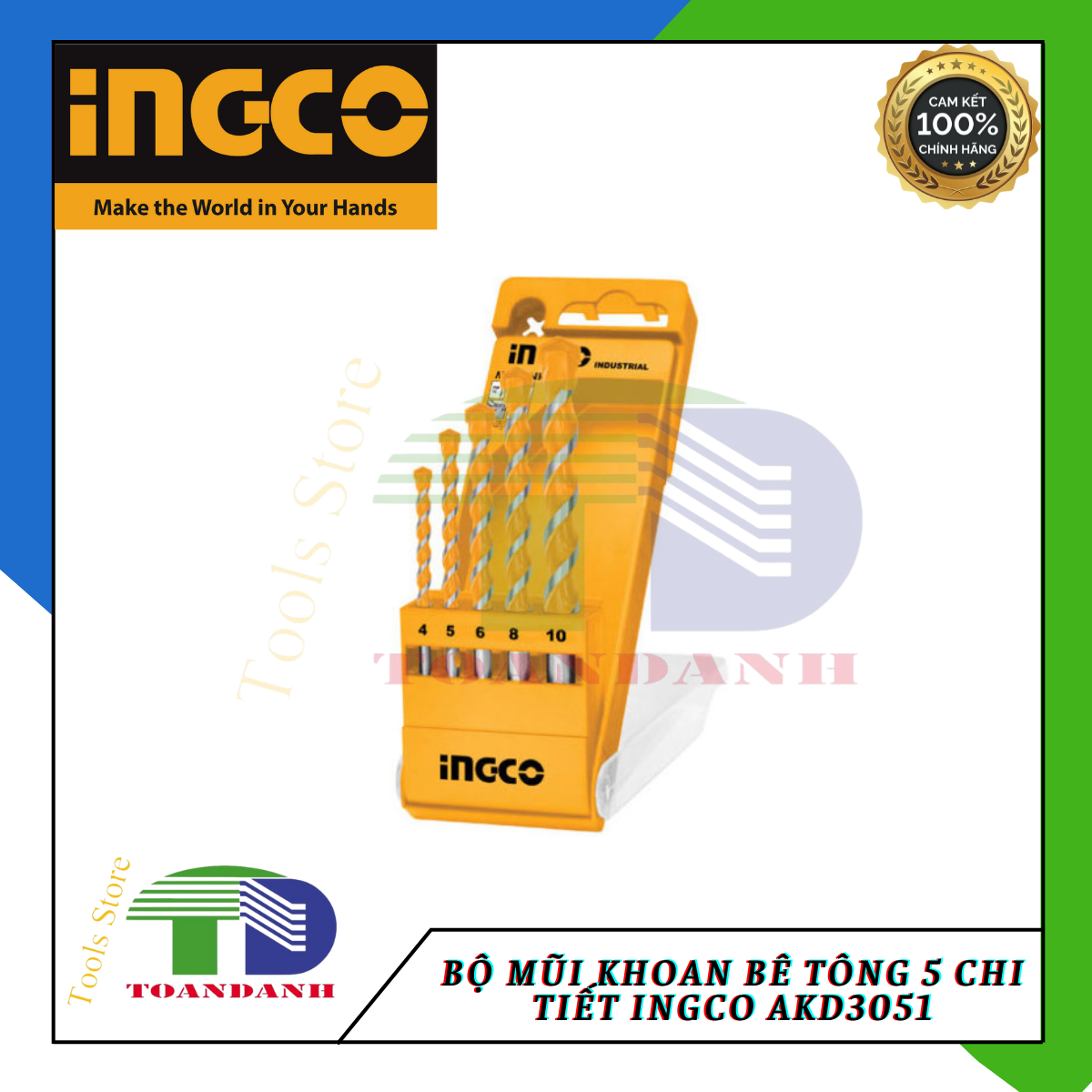 Bộ mũi khoan bê tông 5 chi tiết INGCO AKD3051