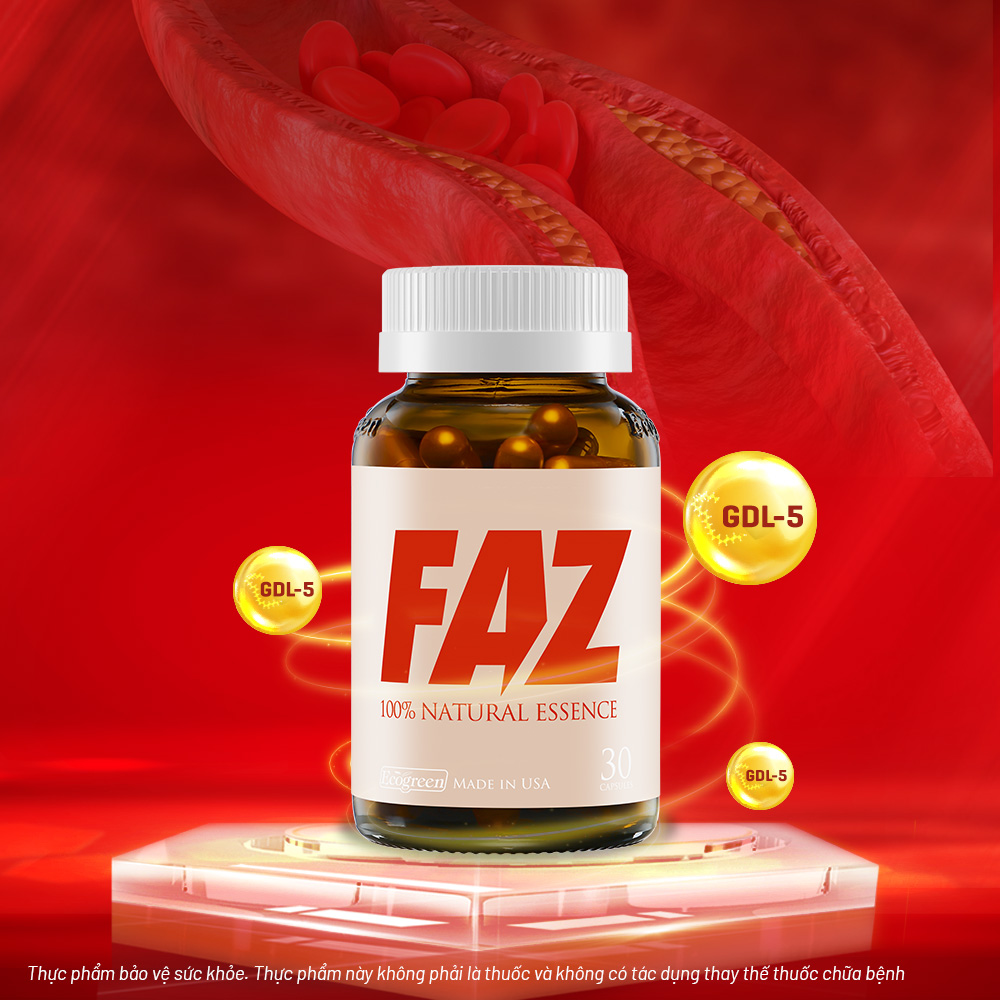Viên uống FAZ điều hòa mỡ máu, hỗ trợ kiểm soát tăng huyết áp và các bệnh tim mạch (30 viên)