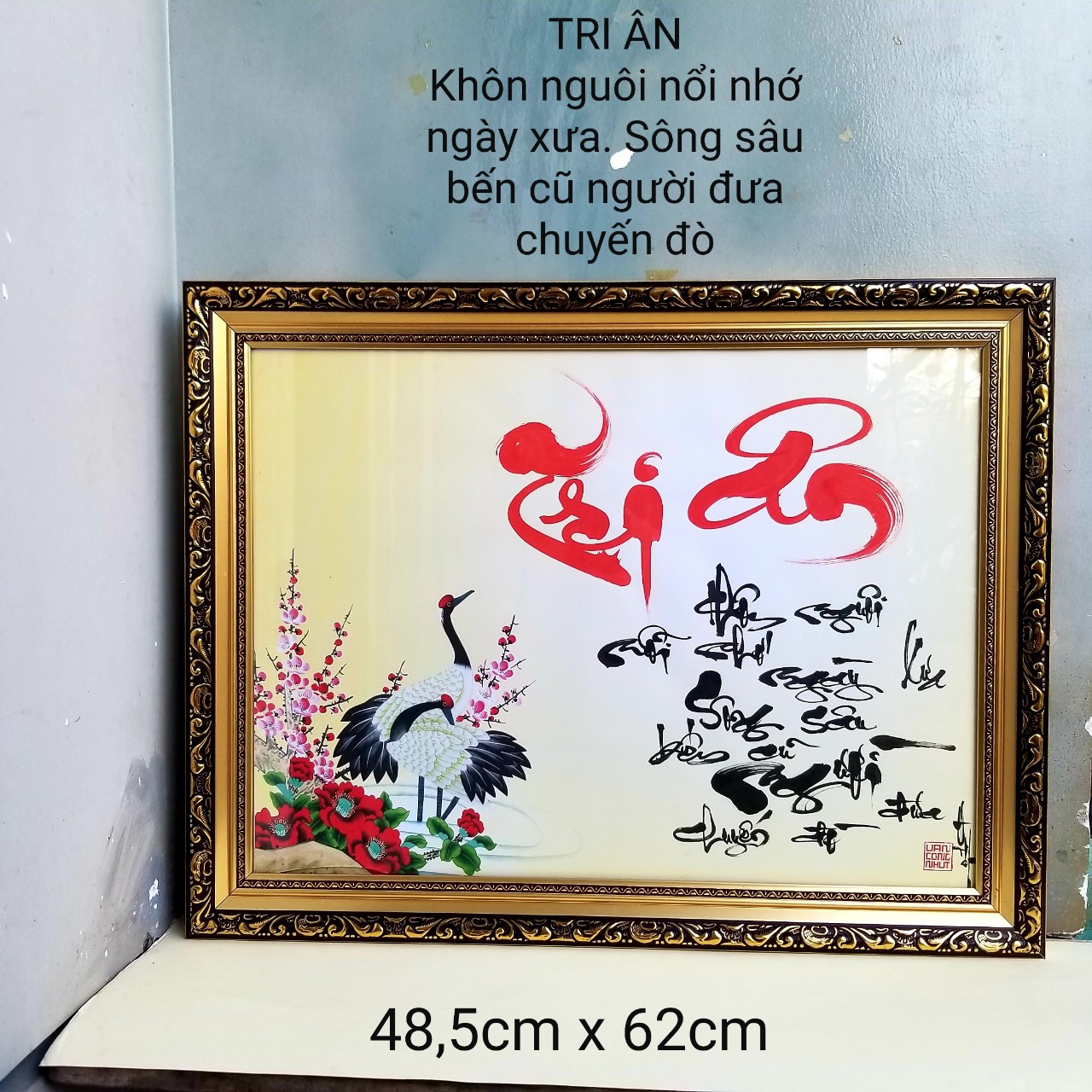 Thư pháp TRI ÂN Thầy cô. Quà tặng 20/11, 8/3, 20/10,  sinh nhật, tết. Tranh treo tường, Quá tết thầy cô.