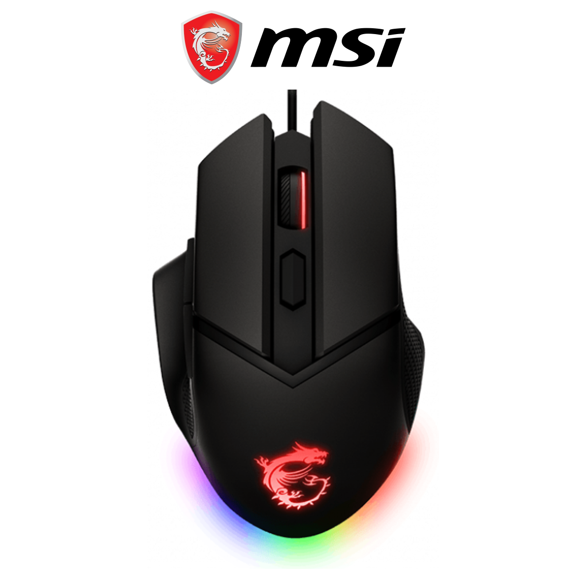 Chuột Gaming MSI Clutch GM20 Đèn LED RGB, 8 Nút, 6400 DPI Với 5 Mức DPI, Dây Cắm USB Dài 2M - Hàng Chính Hãng