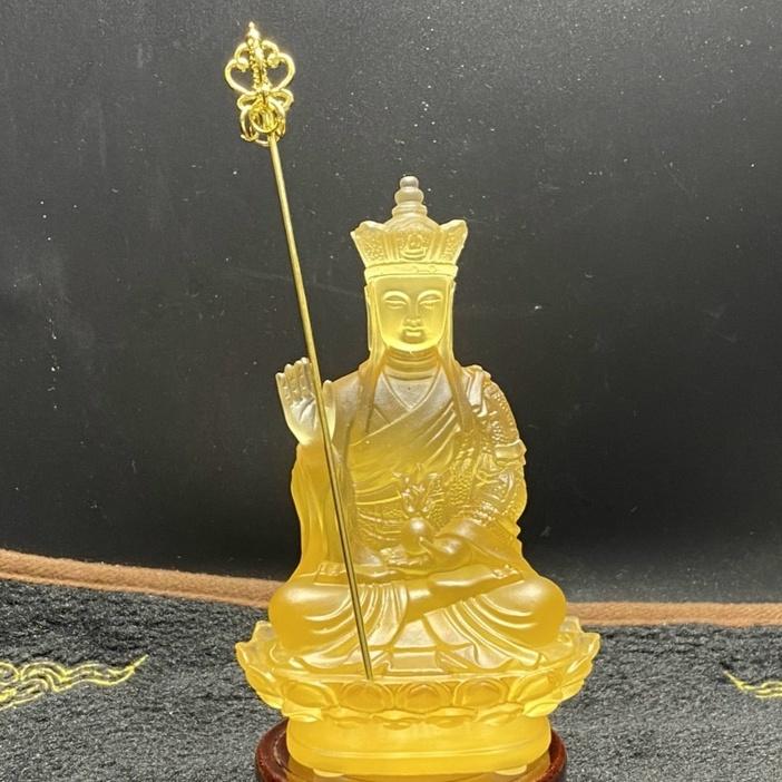 Tượng Địa Tạng Vương Bồ Tát Bằng Đá Lưu Ly Cao Cấp, Trang Trí Taplo Ô Tô Siêu Đẹp - Cao 15cm