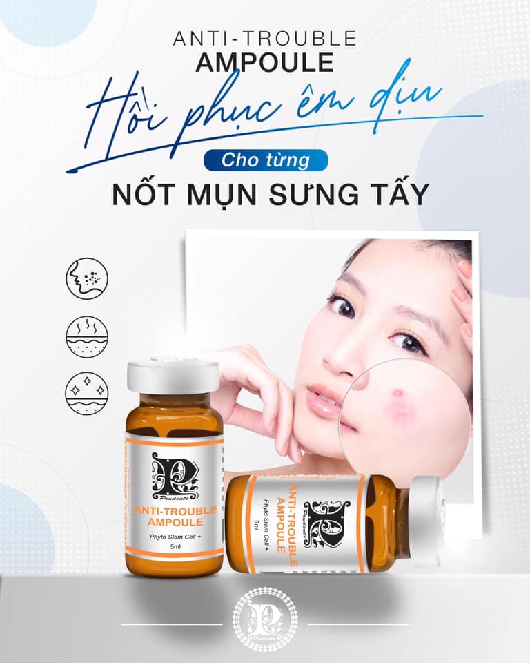 Tinh Chất Giảm Mụn Anti Trouble Ampoule Nuwhite Mibiti Prudente Professional 5ml Từ USA