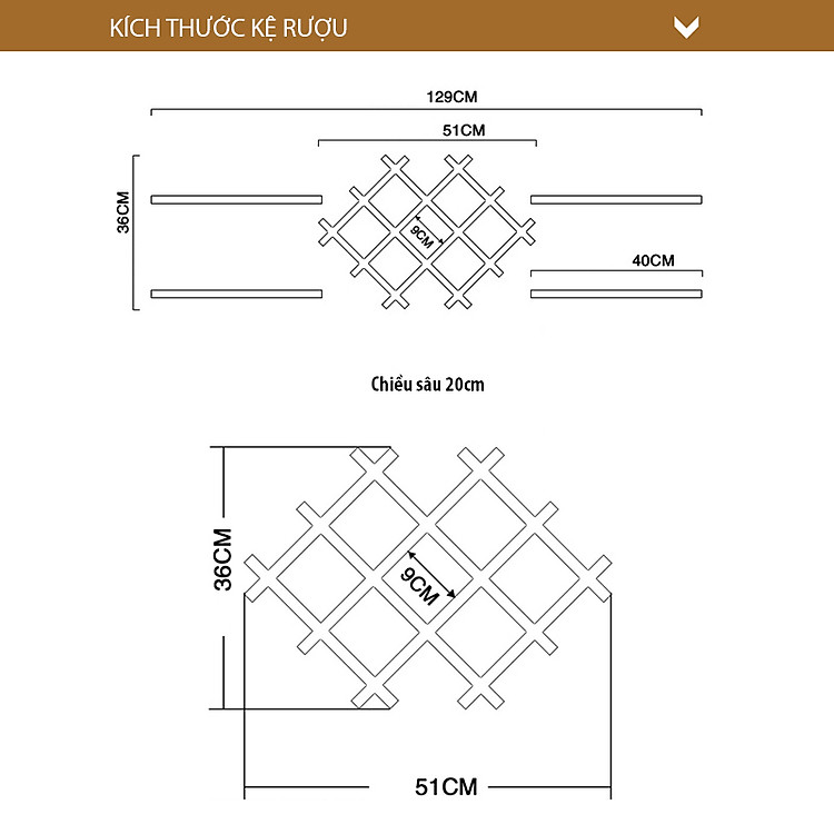 Kệ Gỗ Để Vang Trang Trí Treo Tường Nhỏ Xinh