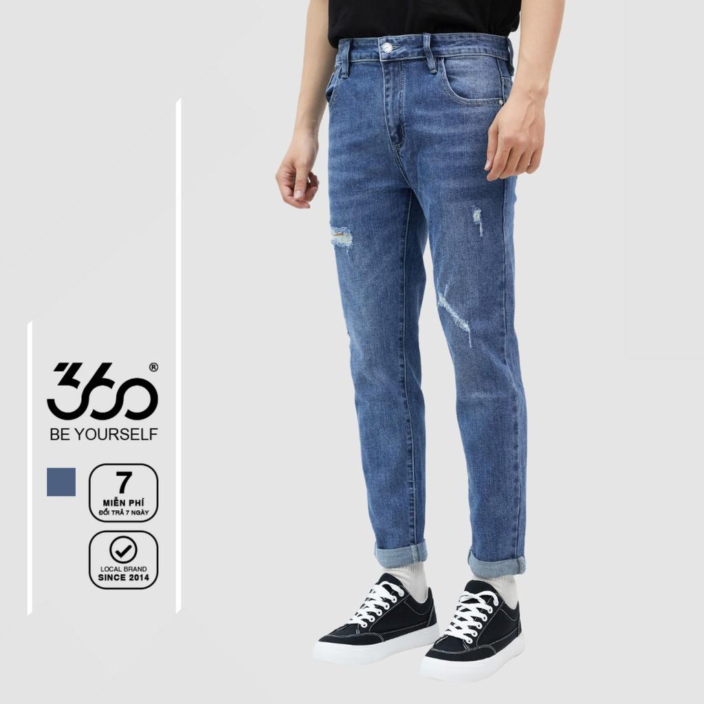 Quần jeans nam local brand 360 BOUTIQUE màu xanh navy - QJDTK306