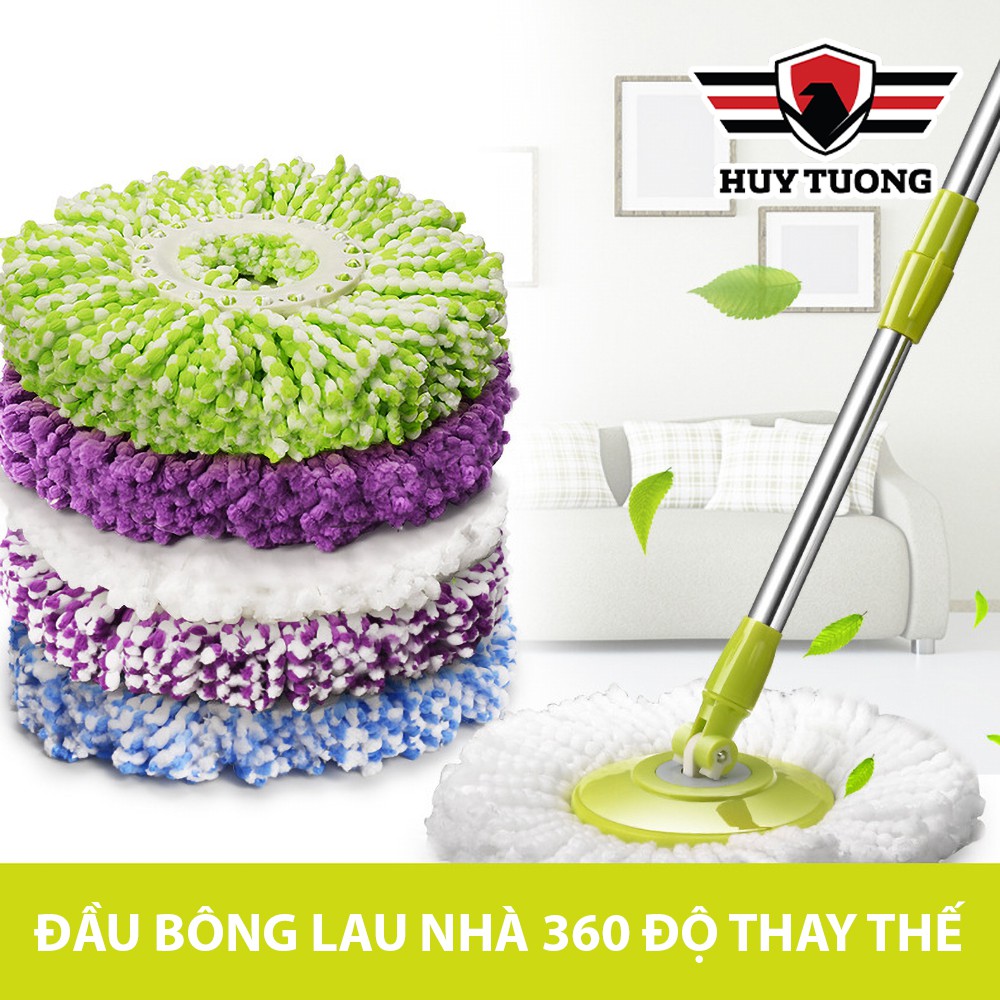 COMBO 4 đầu bông lau nhà lẻ tròn xoay 360 độ cao cấp