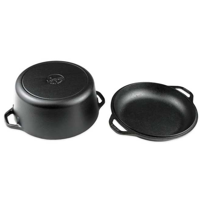 Combo bộ nồi và chảo gang Lodge đường kính 26 cm - dung tích 4.7 lít