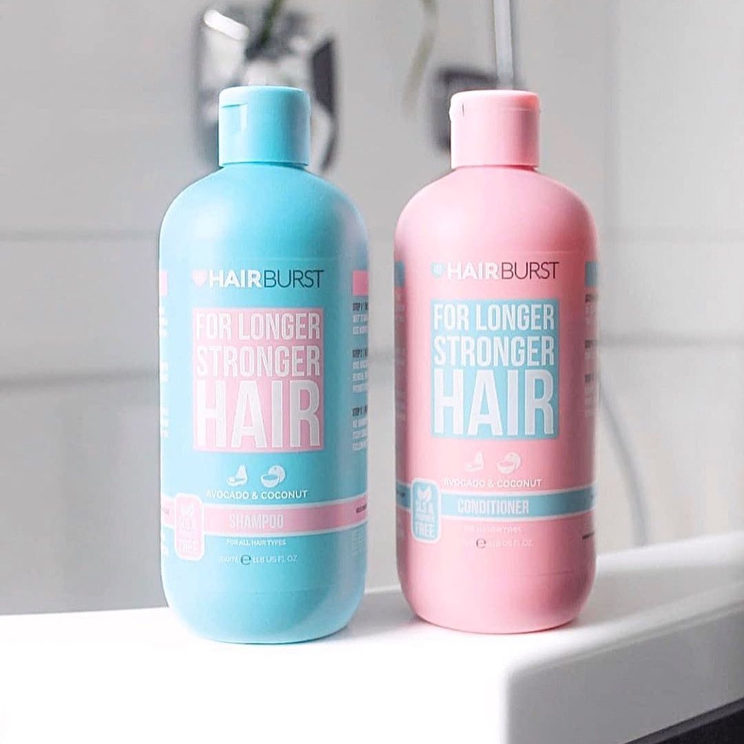 Combo Gội Xả HAIRBURST Kích Thích Mọc Tóc For Longer Stronger Hair 350ml/Chai+ Tặng Kèm Túi Đựng Mỹ Phẩm