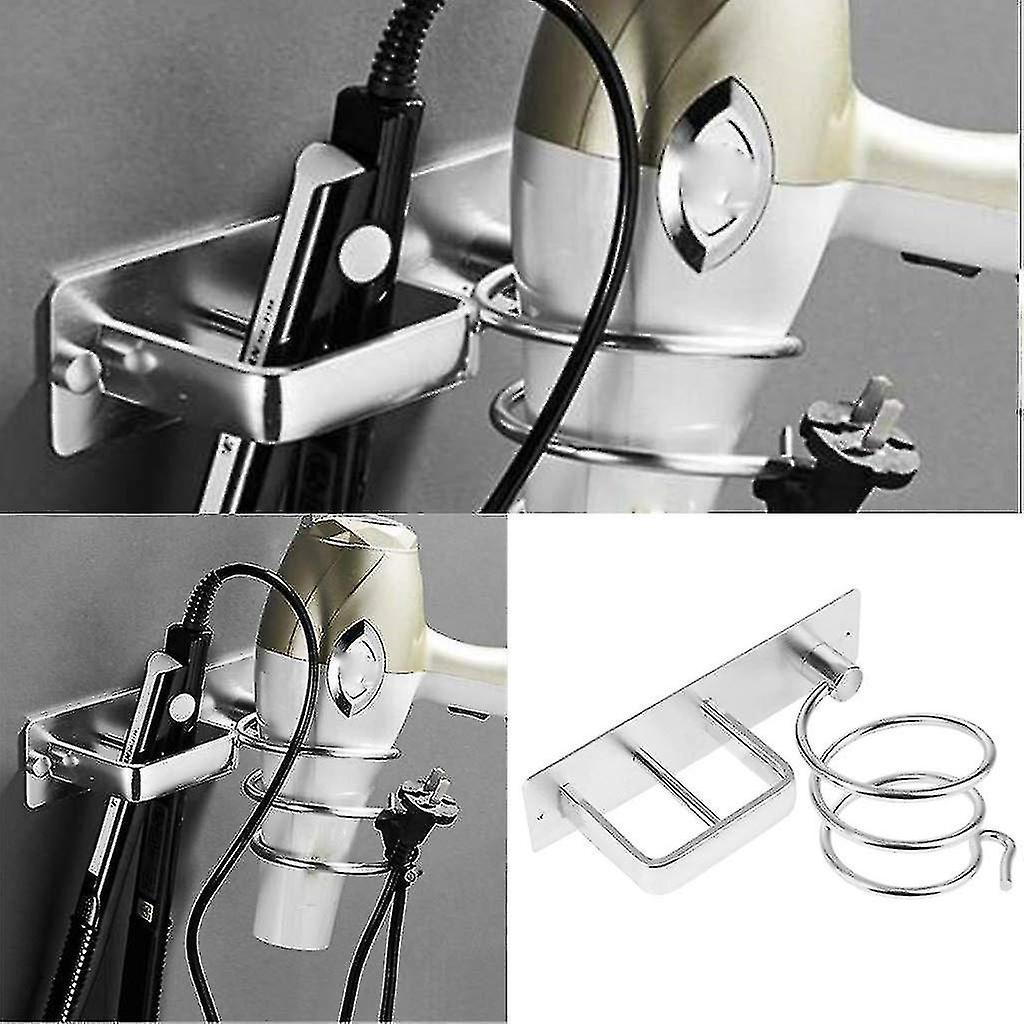 Không gian nhôm đục lỗ lưu trữ sáng tạo miễn phí, giá đỡ máy sấy tóc, giá lưu trữ ván ép, treo tường
