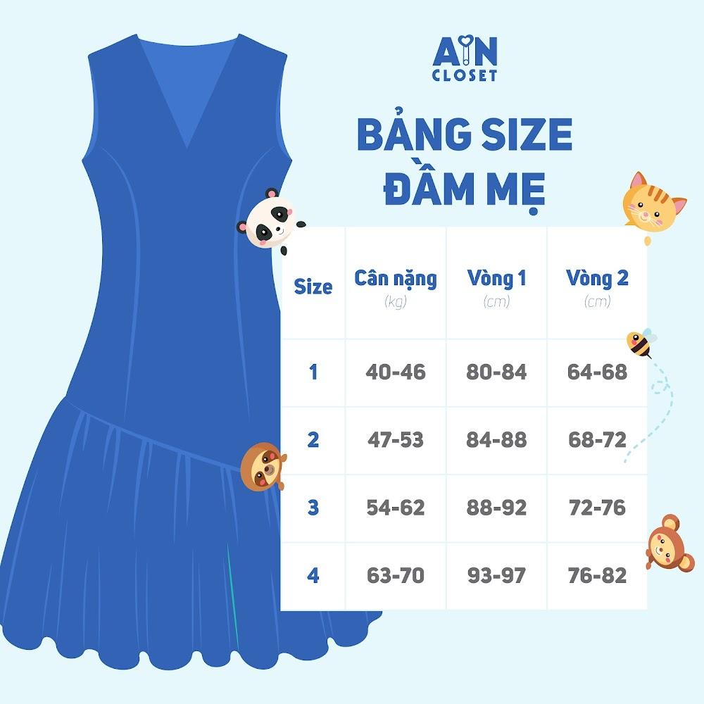 Đầm cho mẹ họa tiết Bi đen hồng lụa tơ - AICDMEOT0UFZ - AIN Closet