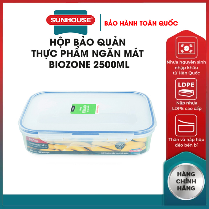 Hộp nhựa đựng thực phẩm ngăn mát SUNHOUSE 440ml 2500ml 4500ml 8700ml nhựa nguyên sinh hàng chính hãng