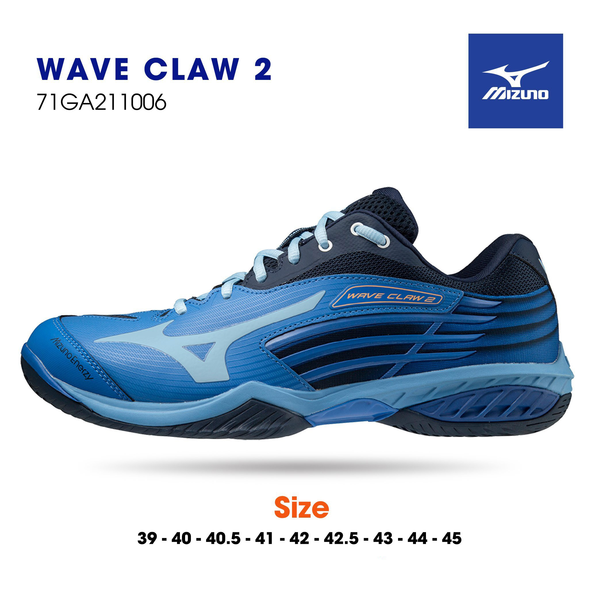 Giày cầu lông Mizuno chính hãng Wave Claw 2 71GA211006 mẫu mới có 3 màu lựa chọn-TẶNG TẤT THỂ THAO BENDU