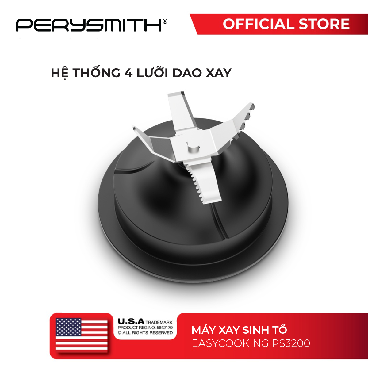 Máy xay sinh tố PerySmith tốc độ cao PS3200 - Hàng Chính Hãng