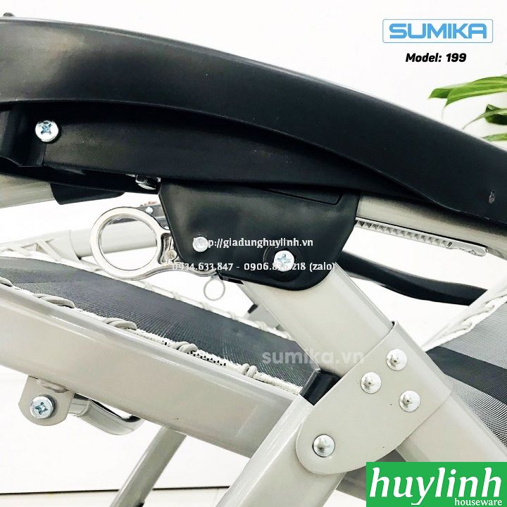 Ghế xếp gấp thư giãn Sumika 199 - Kèm nệm - Tải trọng 300kg - Hàng chính hãng