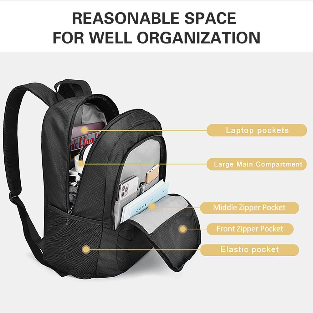 Balo máy tính xách tay 15.6 inh, balo học sinh, thiết kế đơn giản, chất liệu vải chống thấm nước