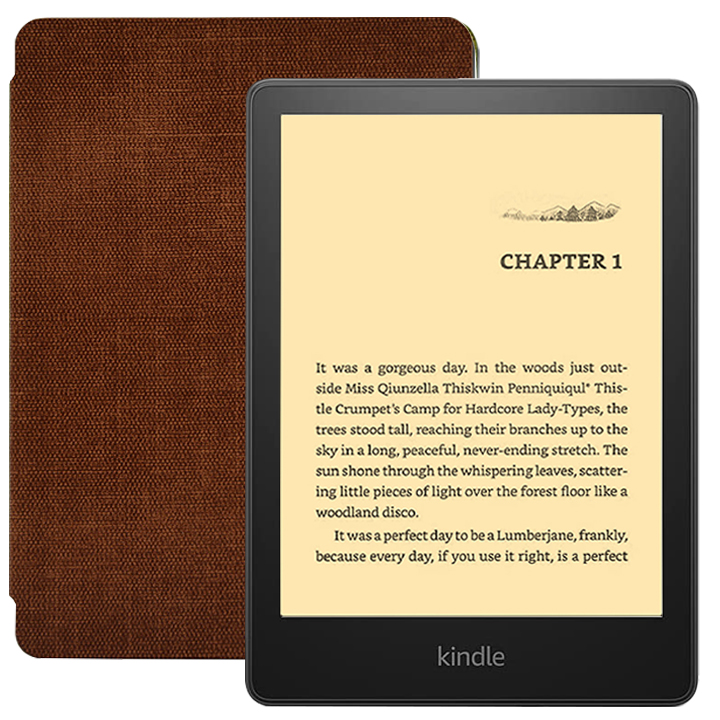 Combo máy đọc sách Kindle Paperwhite 5 (11th gen) tặng kèm bao da ( Cover ) - Hàng nhập khẩu