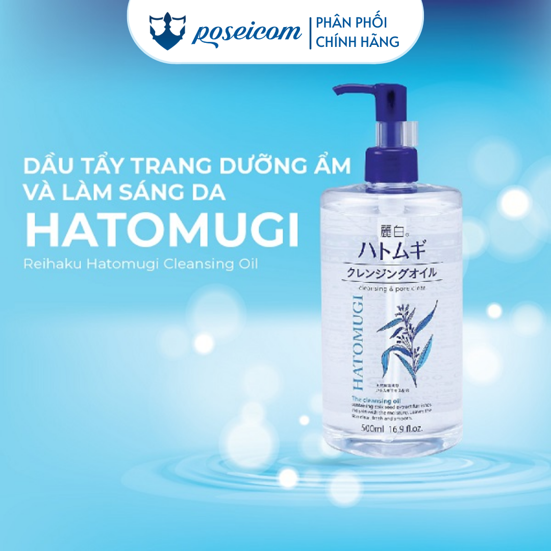 Dầu Tẩy Trang Dưỡng Ẩm Và Làm Sáng Da Ý Dĩ Reihaku Hatomugi Cleansing Oil 500ml Poseicom 4513574030008