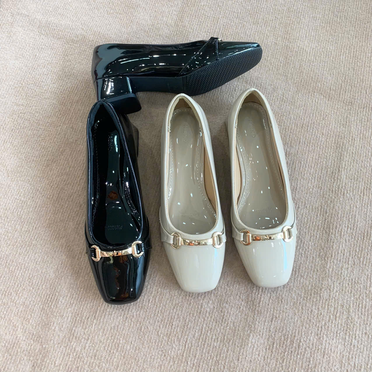 GIÀY CAO GÓT NỮ PABNO PN20023 – CAO 3CM – MŨI VUÔNG – ĐÍNH KHÓA SANG TRỌNG