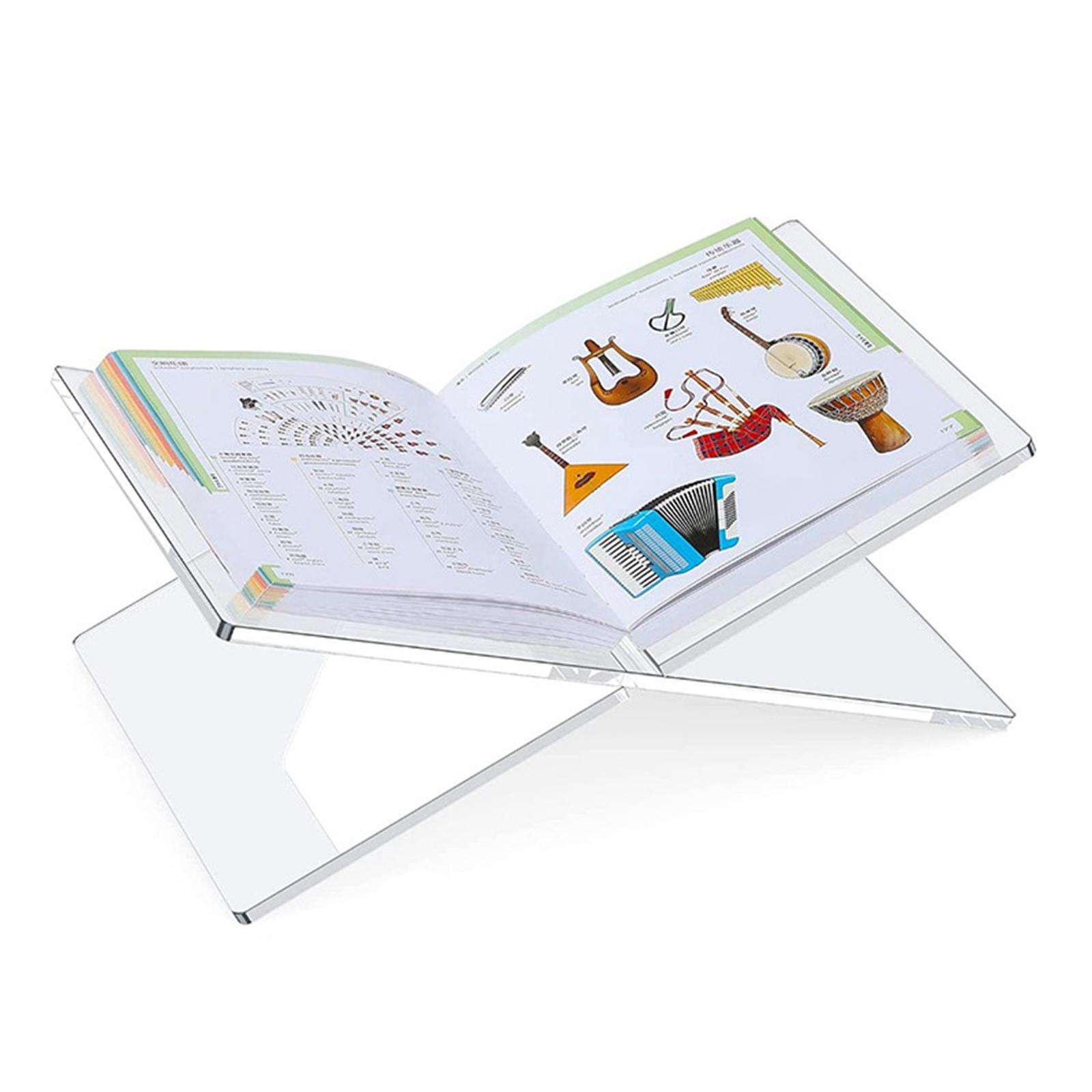 Acrylic Book Stand Transparent Book Holder Reading Rack Recipe Holder Coffee Table Book Stand for Desk Library Picture Conference Room