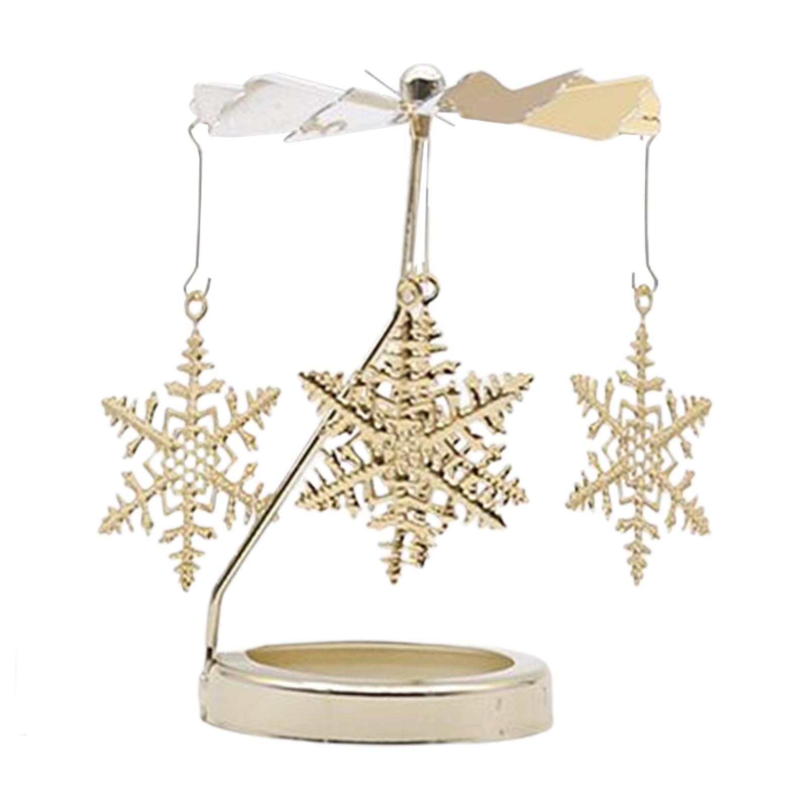 2x Rotating Candlestick Metal Tea Light Candle Holder for Fireplace Decor