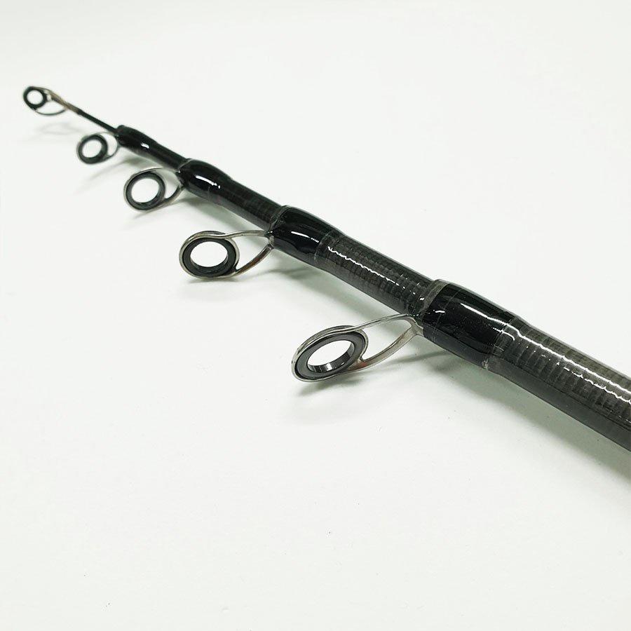 Bộ cần câu lure máy Đứng JD rút gọn 60cm chất liệu carbon độ dài 1m6 - 1m8 - 2m1 - 2m4 - 2m7 kèm máy ngang và hộp mồi lu
