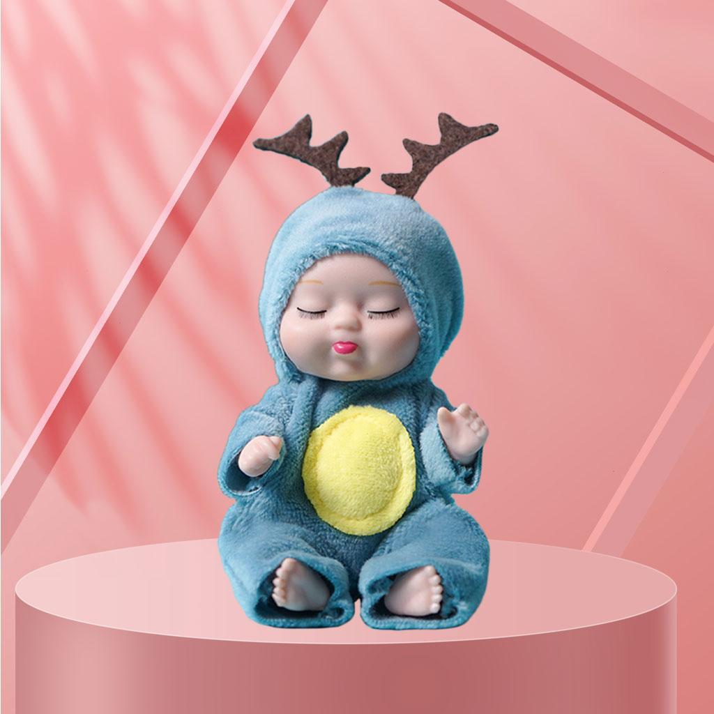 2-10pack Cartoon Sleeping Baby Doll Keychain Accessories Car Toy Gifts Decor Elk