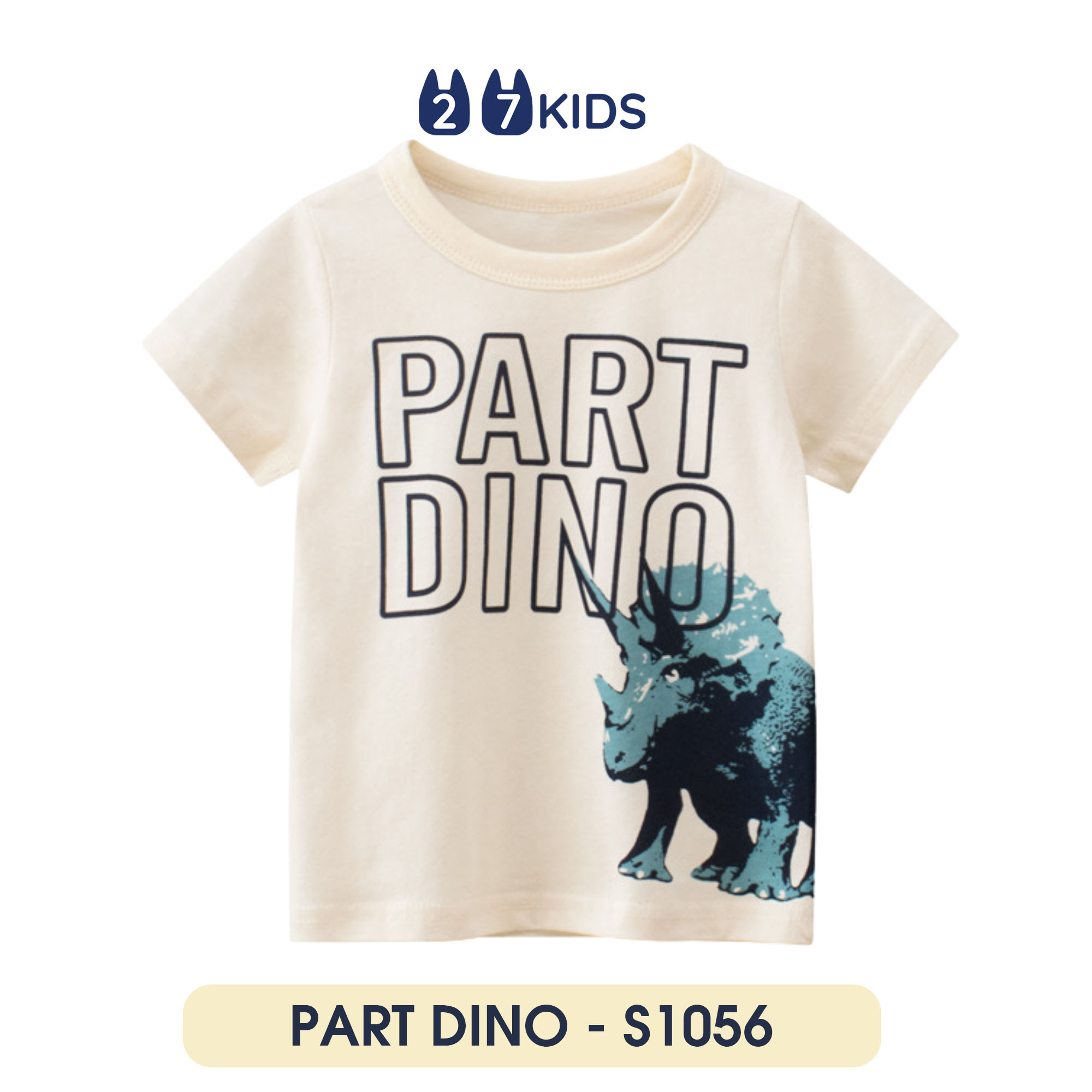 Áo bé trai 27KIDS áo thun cộc tay cho bé PART DINO - S1056