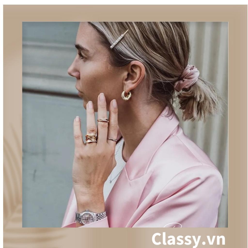 Scrunchies, dây cột tóc Classy vải nhung mịn màng, phong cách hàn quốc PK1588