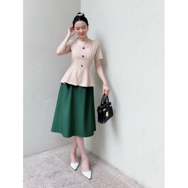 SÉT BỘ ÁO PEPLUM PHỐI CHÂN VÁY