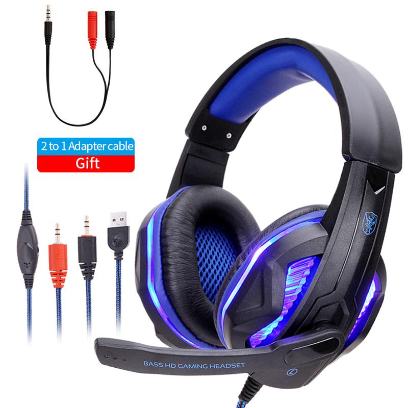 Thoáng Mát Led Tai Nghe Có Dây Kèm 마이크 Tai Nghe 게임 Thủ Máy Tính Tai Nghe Dây Tai Nghe Âm 탄 Nổi 게임 Tai Nghe Chụp 타이 Cho Ps4 Xbox/Điện Thoại