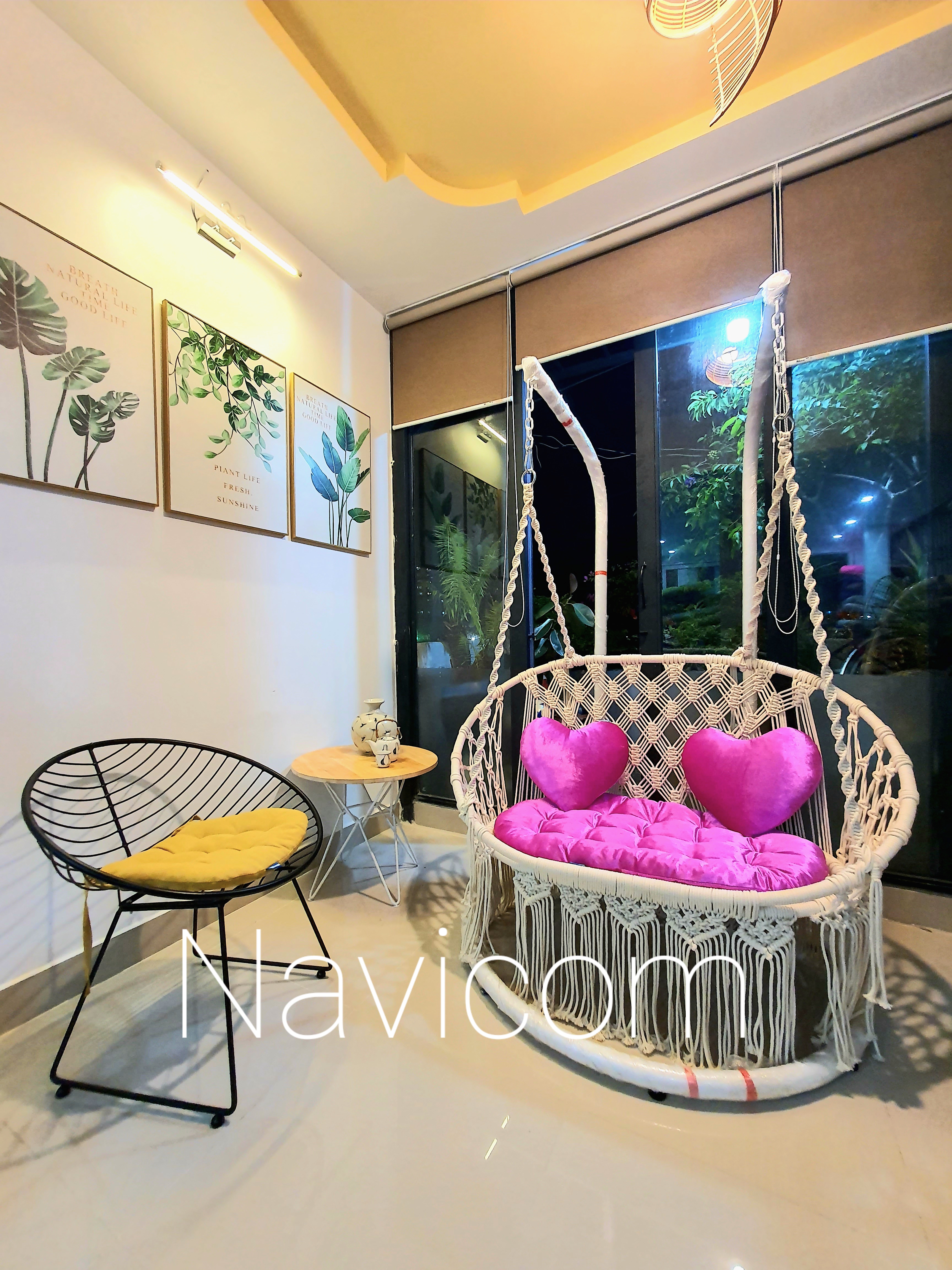 Xích đu đôi home decore sợi cotton