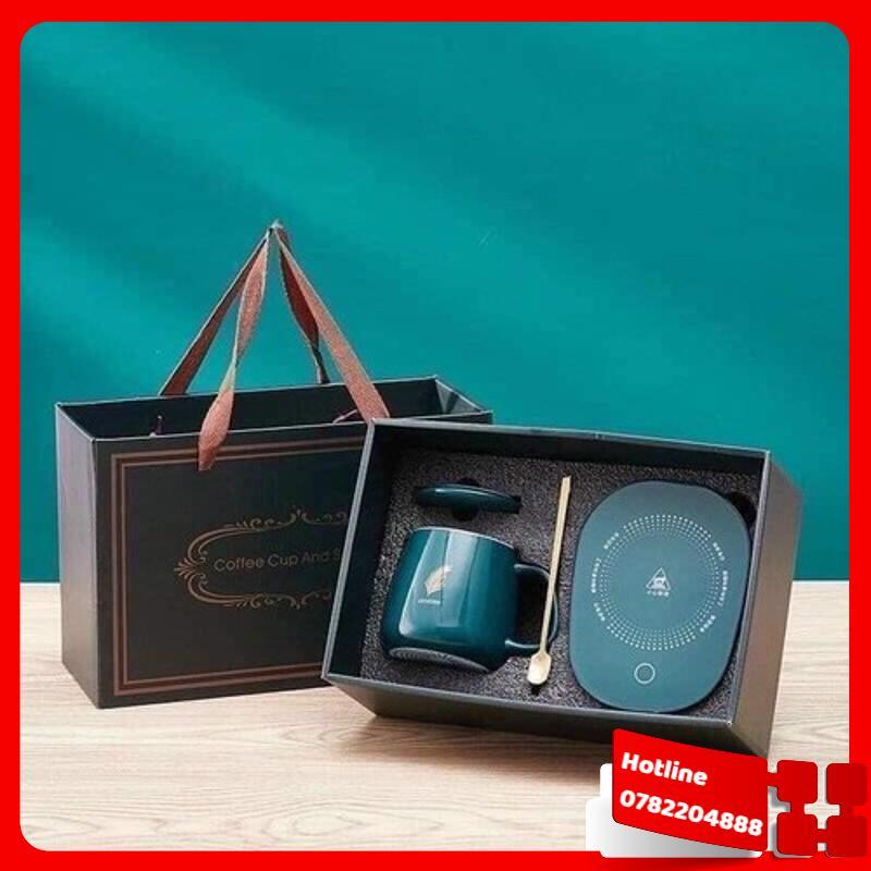 Bộ Cốc Sứ Kèm Đế Điện Hâm Nóng Cao Cấp - Loại Tốt