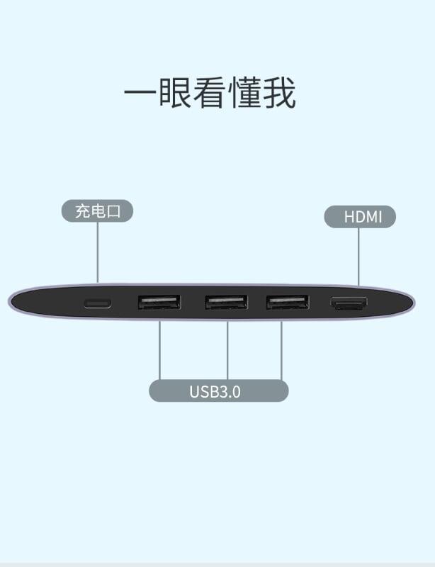 Ugreen UG50990CM223TK Bộ chuyển đổi TYPE C sang 3 USB 3.0 + HDMI + nguồn TYPE C - HÀNG CHÍNH HÃNG