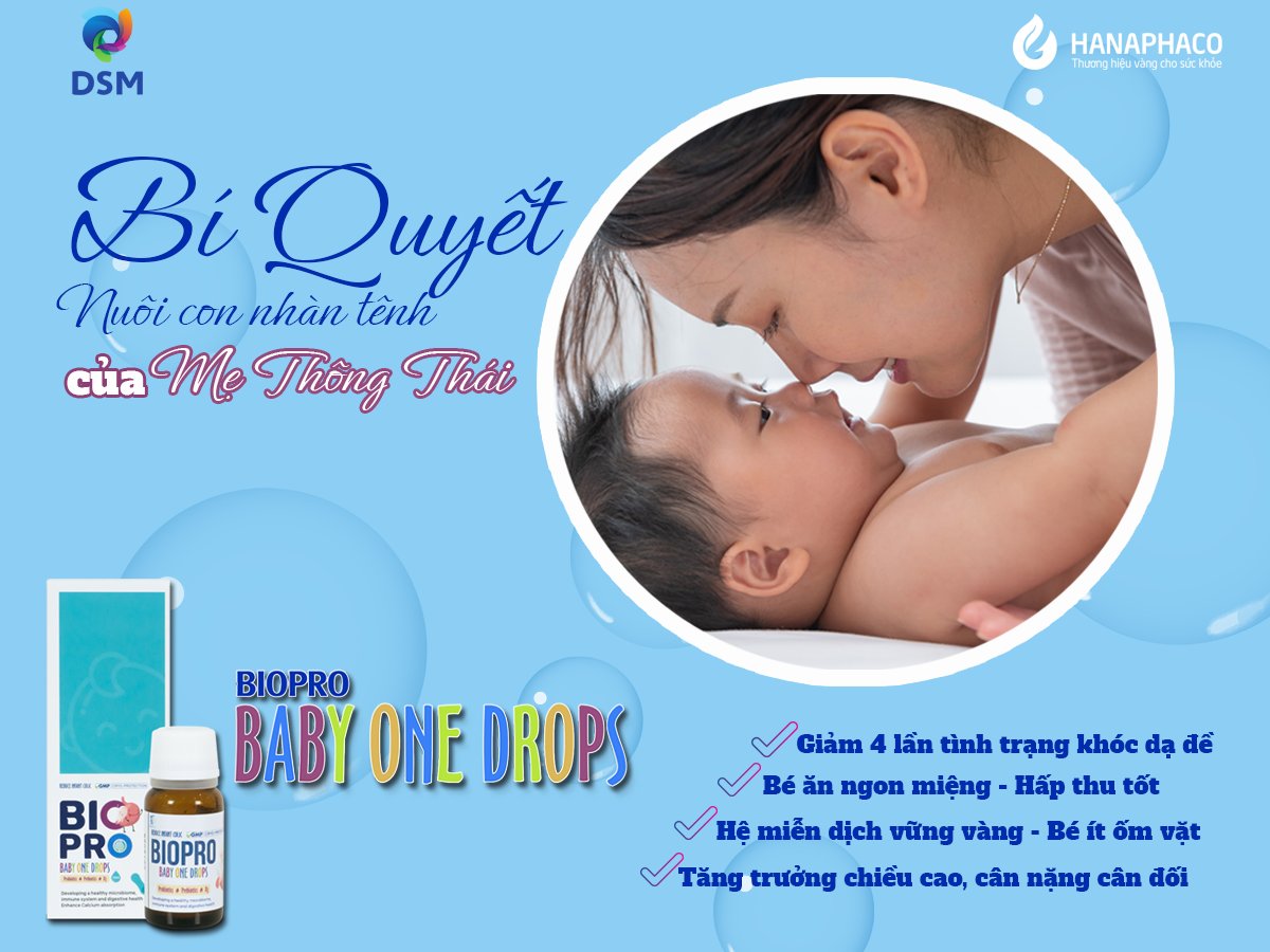 Men vi sinh trẻ em nhỏ giọt Biopro Baby one Drops - Giải pháp cho trẻ bị rối loạn tiêu hóa, đầy hơi