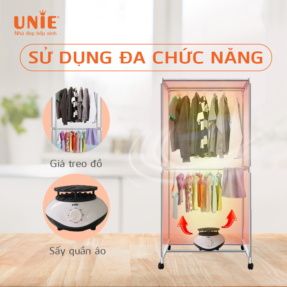 Máy Sấy, Tủ Sấy Quần Áo UNIE UE-688 Tiêu Chuẩn Đức Công Suất 900W - Hàng Chính Hãng