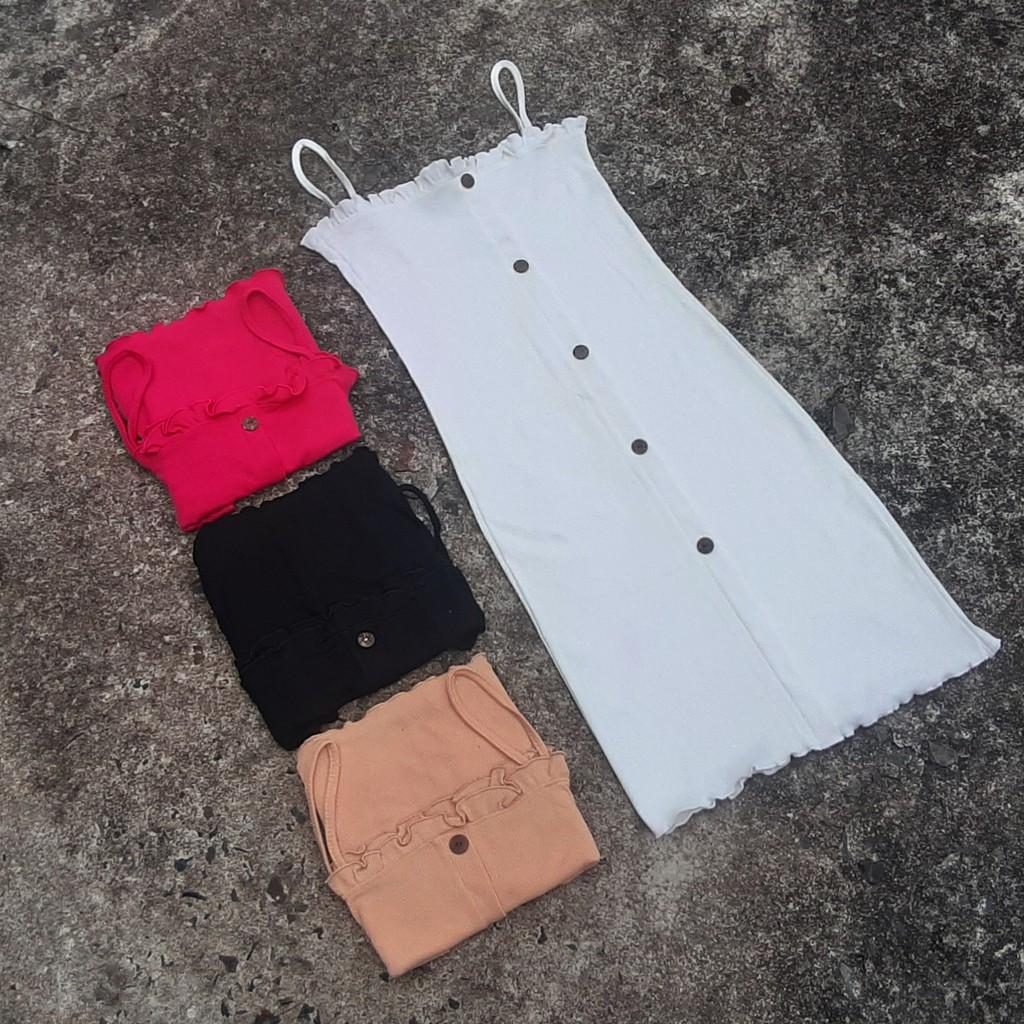 Váy 2 dây cúc cuốn biên thời trang XIXO - DAM0035