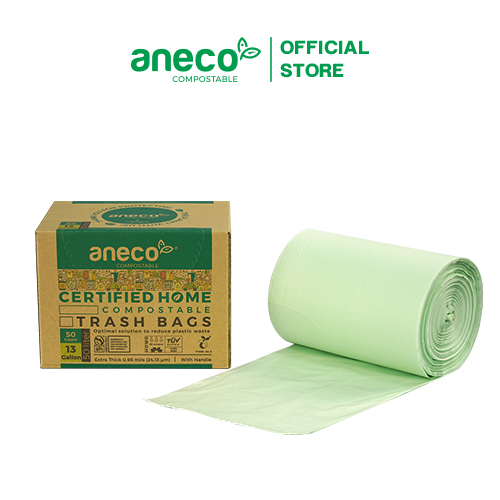 Hình ảnh của sản phẩm [Premium] Hộp túi rác ANECO dạng cuộn 48 lít sinh học phân hủy hoàn toàn (1kg)