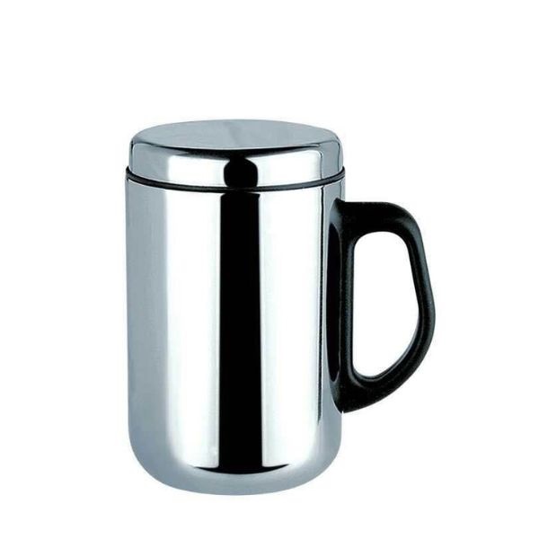 Cốc Giữ Nhiệt Inox Thermos Tay Cầm Bằng Nhựa , Thiết Kế Thông Dụng , Dễ Sử Dụng