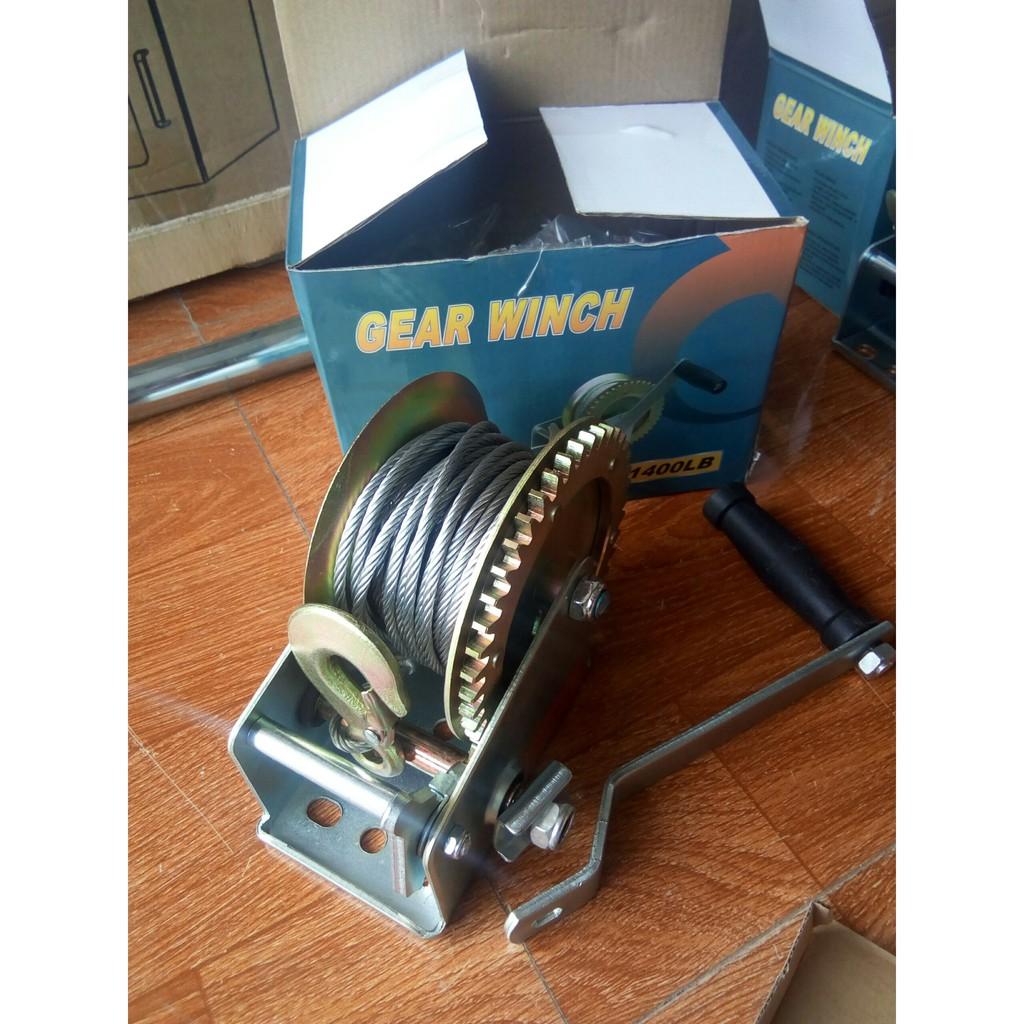 Tời Quay Tay 1200lbs Bánh Răng Đồng Tải Trọng 544 Kg, Cáp 10M