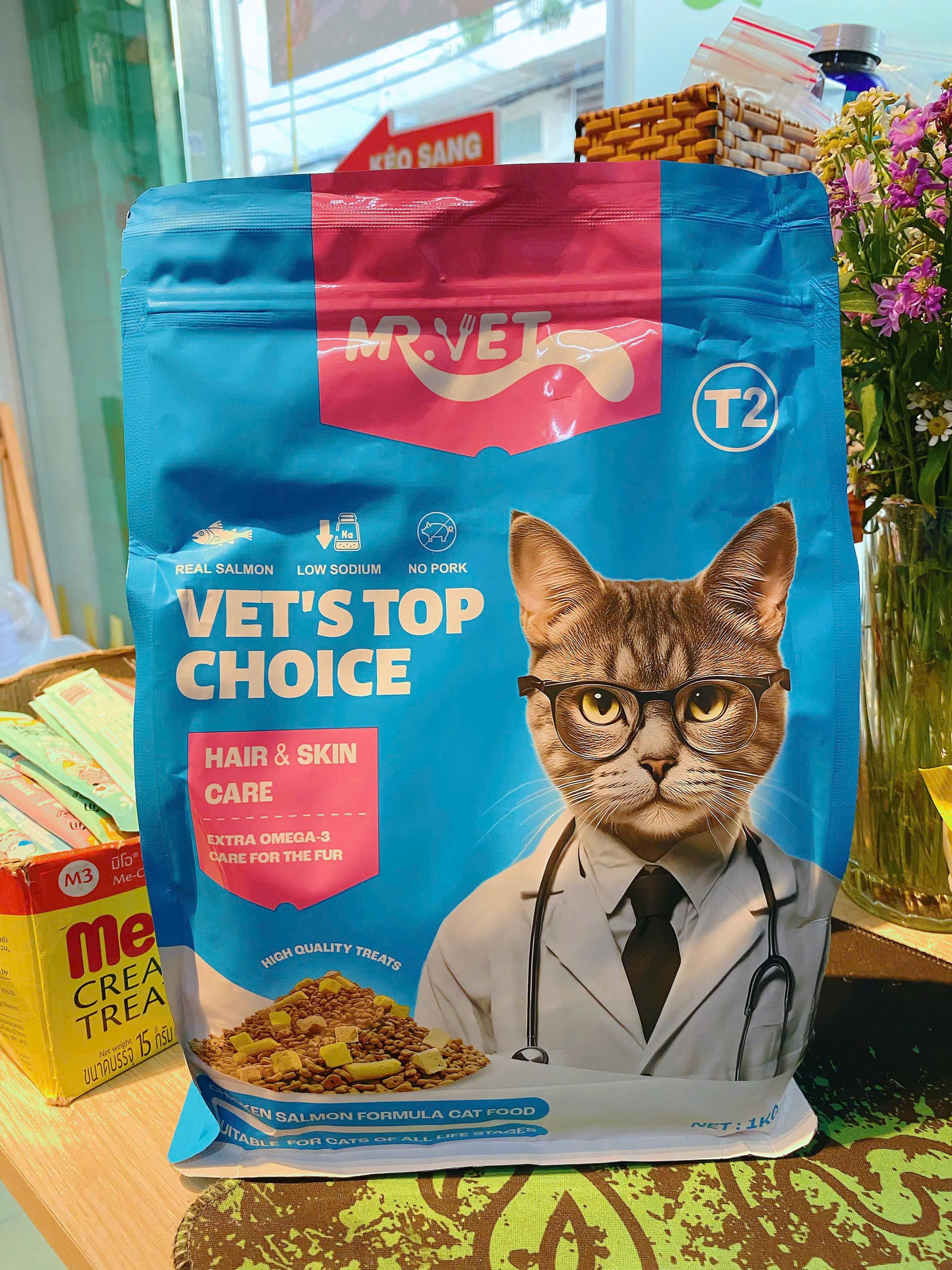 THỨC ĂN HẠT MR.VET HỖ TRỢ TIÊU BÚI LÔNG DÀNH CHO MÈO TÚI 1KG