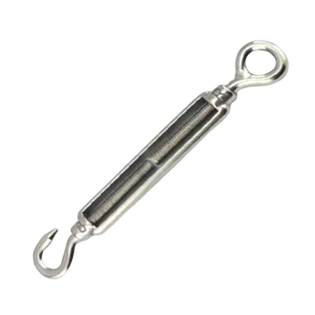 20 Mm Turnbuckle Eye Hook Rope Tensioner Clamping Screw Made Of 304 Stainless Steel, Silver