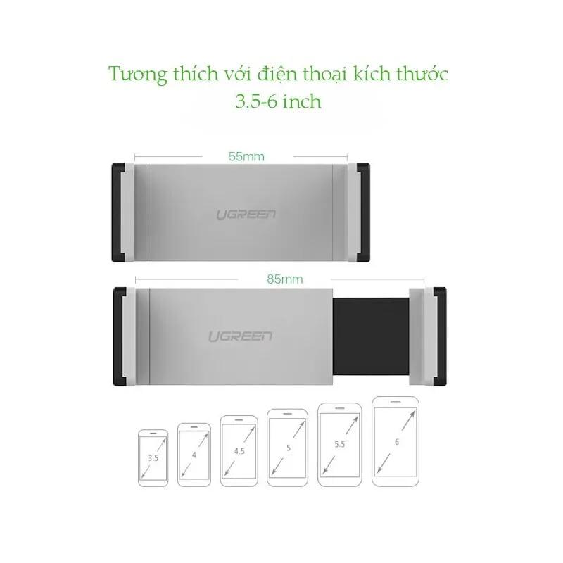 Ugreen UG30283LP120TK Màu Đen Giá Kẹp điện thoại trên khe thông gió ô tô - HÀNG CHÍNH HÃNG