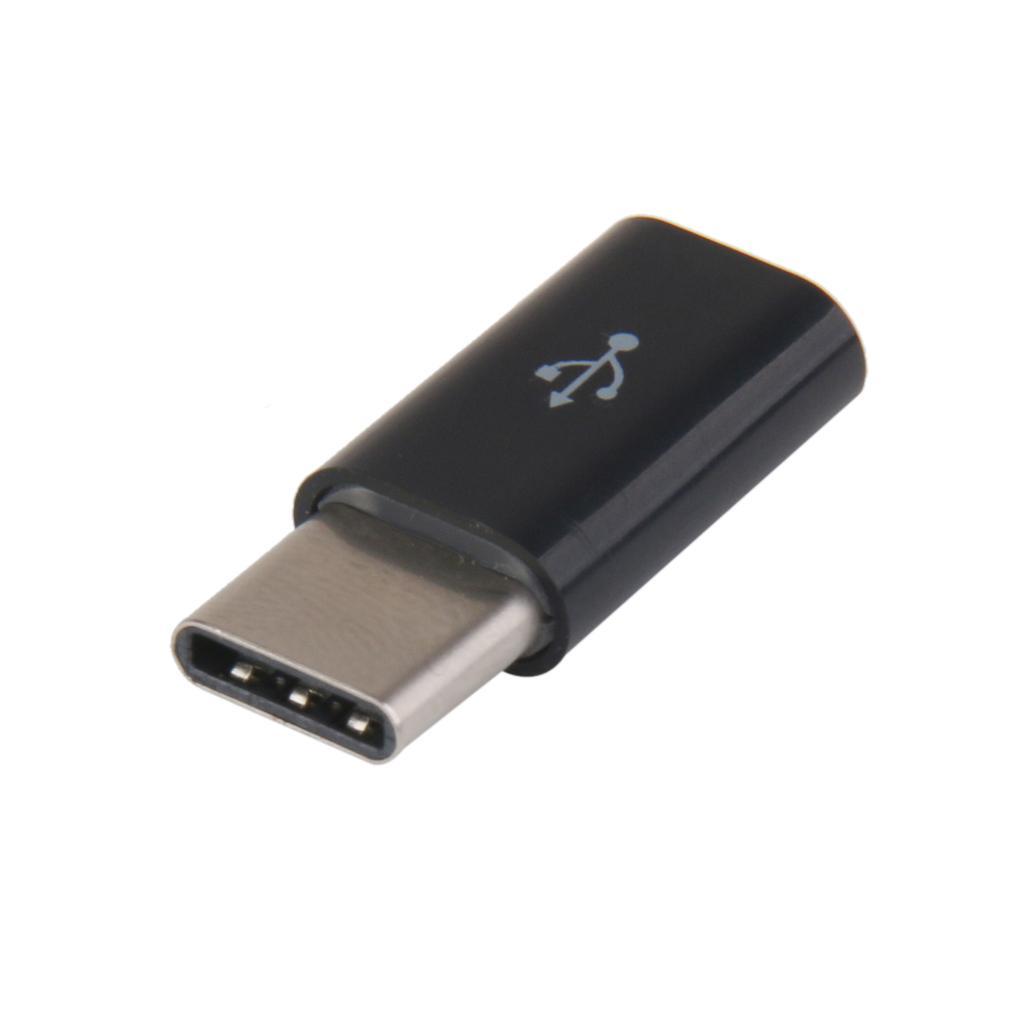 2x Premium USB 3.1 Type-C Male to Micro USB Female Data Converter Adapter Black